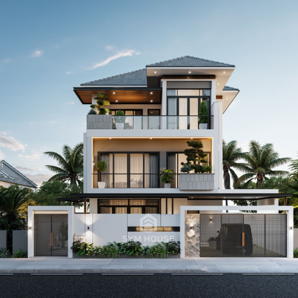 Biệt thự 3 tầng hiện đại tại Nghệ An với thiết kế ấn tượng